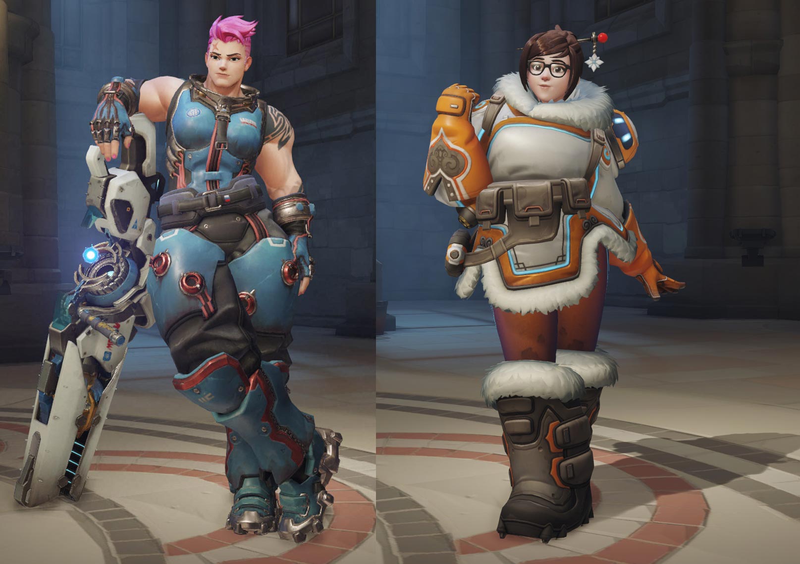 Thin Ectomorphs Given Makeovers to Look Like Average Endomorphs (Zarya and Mei)