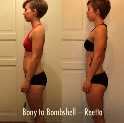 Bony to Bombshell Reetta showing more muscle and less fat