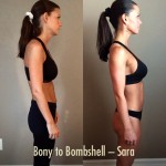 Bony to Bombshell Sara women's muscle-building transformation better posture (and more muscle)