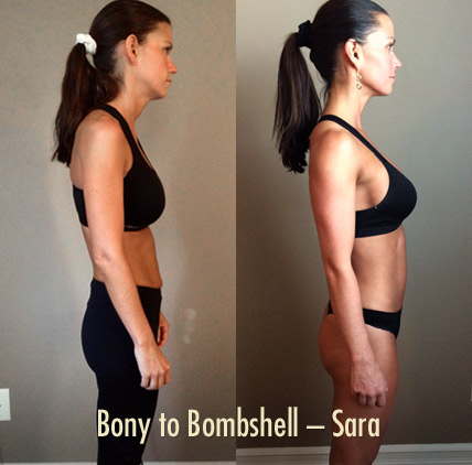 Bony to Bombshell Sara women's muscle-building transformation better posture (and more muscle)