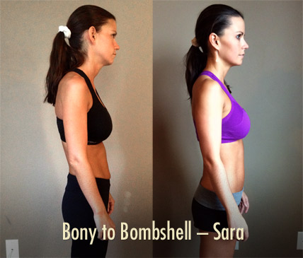 Bony to Bombshell Sara women's muscle-building transformation better posture (and more muscle)