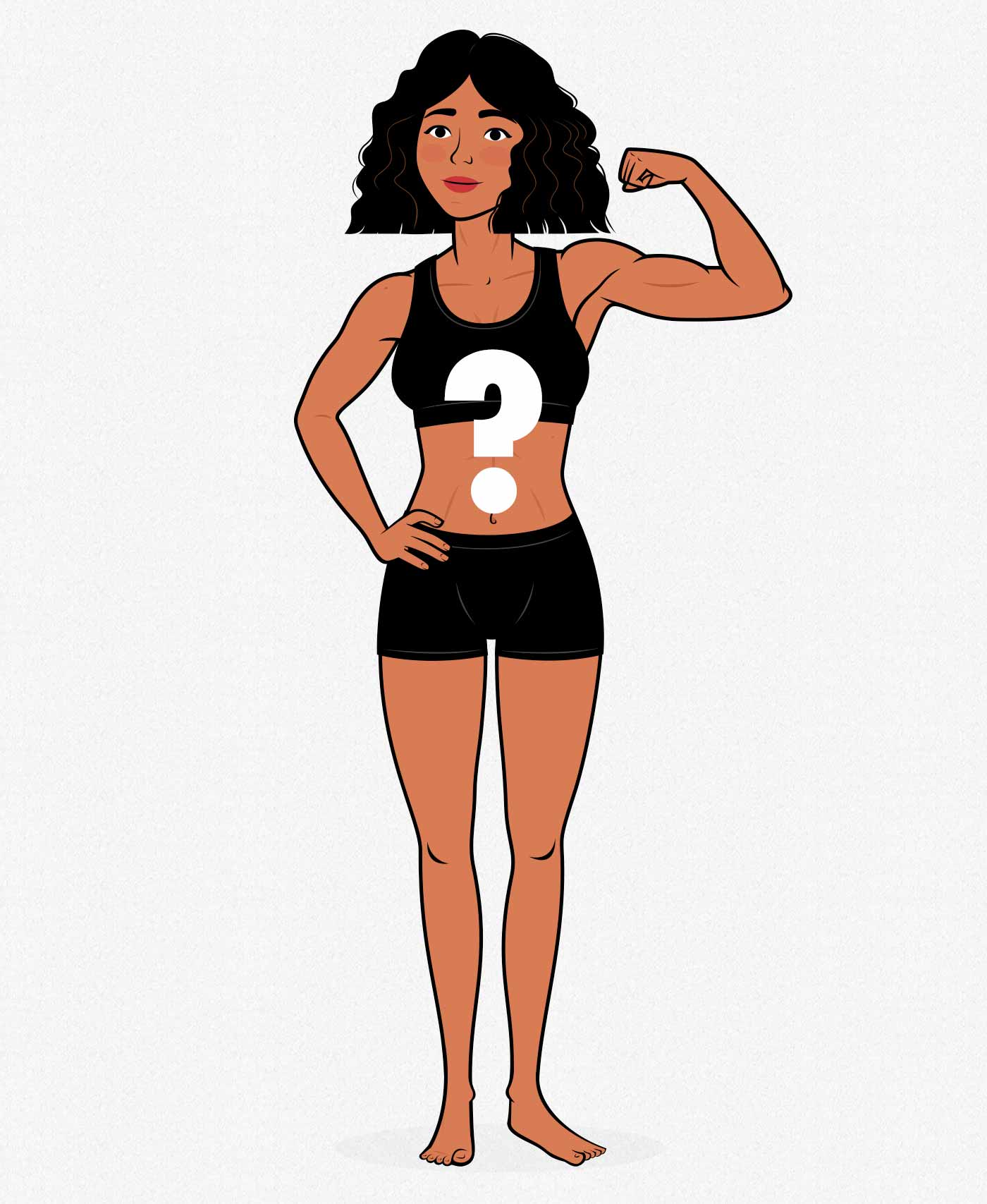 Illustration of an athletic woman flexing her biceps.