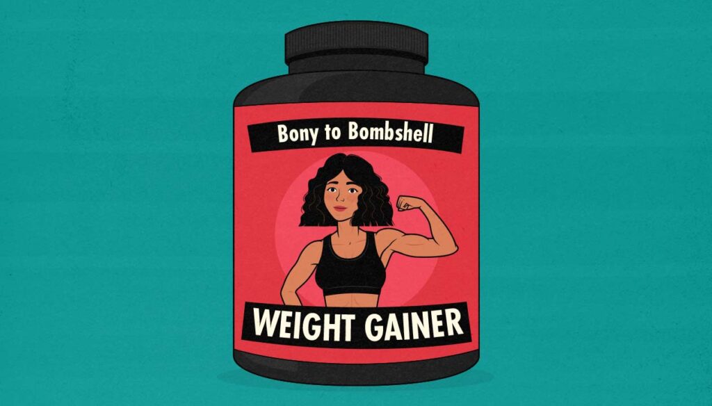 Illustration showing a weight gainer supplement.