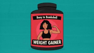 Illustration showing a weight gainer supplement.