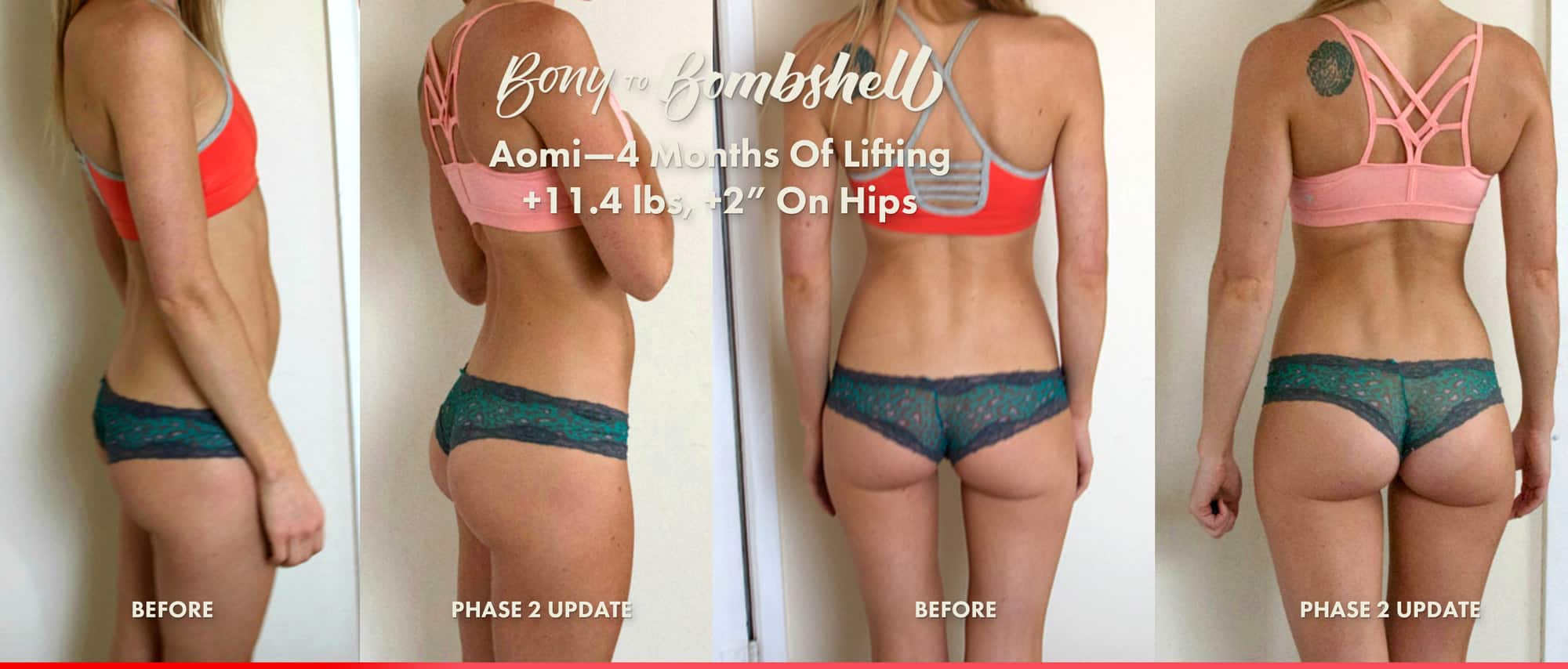 Female Weight Lifting Transformations—4 Case Studies — Bony to Bombshell