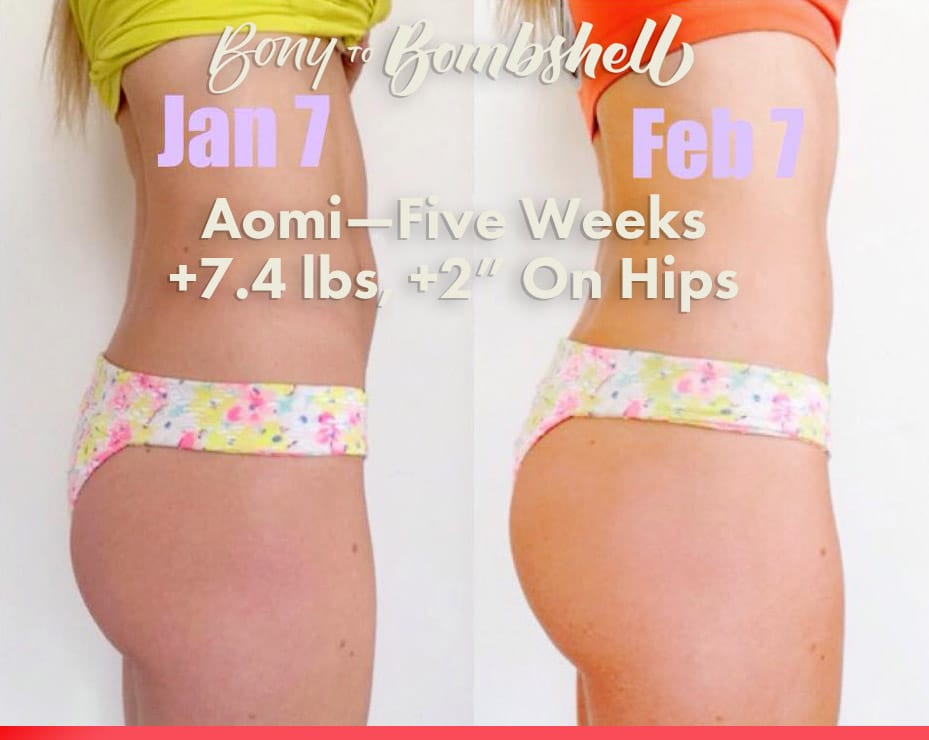 Five Week 7.4 Pound Weight Gain Female Lifting Transformation Bombshell