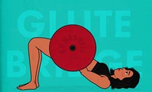 Weighted Glute Bridge Female Dumbbell Barbell