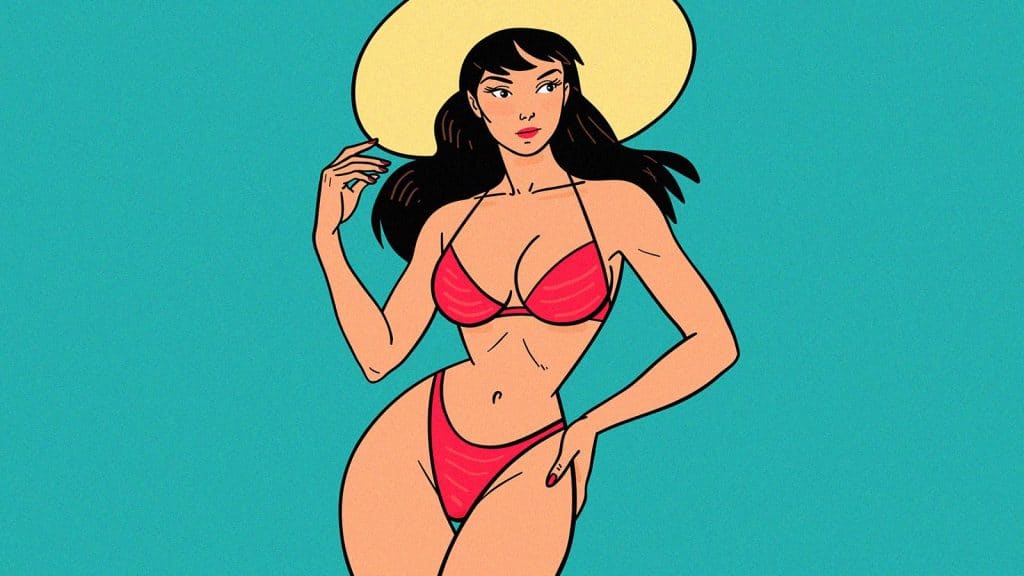 Illustration by Shane Duquette showing the most attractive female body shape.